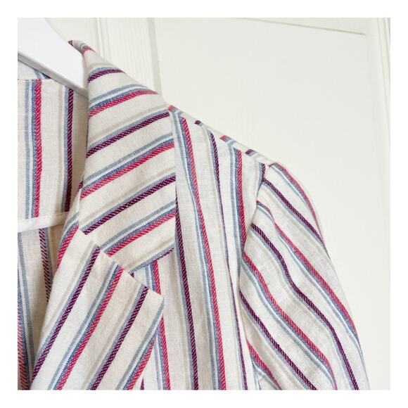 Anthropologie x DOLAN Anna Striped Double Breasted Linen Cotton Blazer NWT Sz S - Picture 5 of 11
